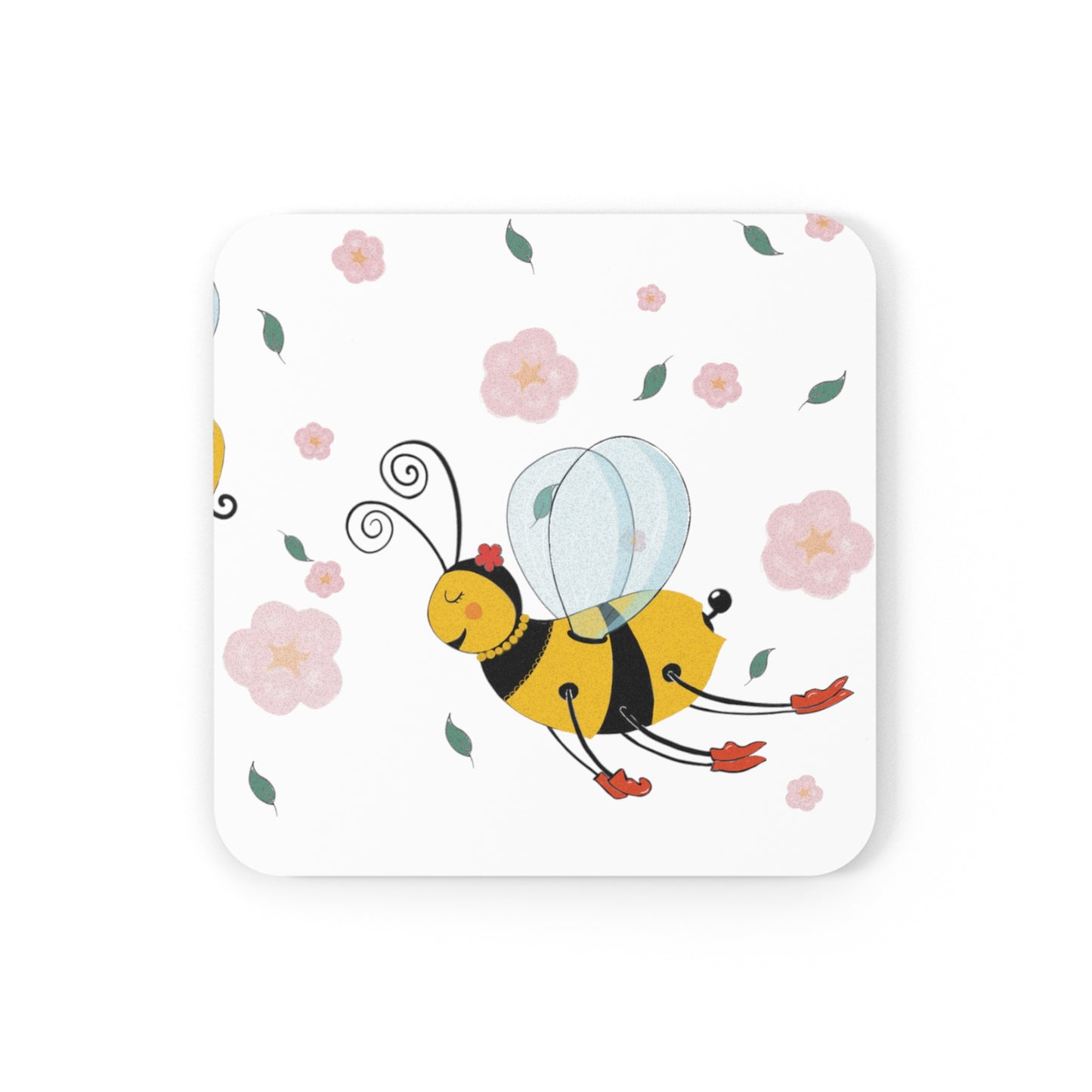 Bee Relaxed Cork Back Coaster