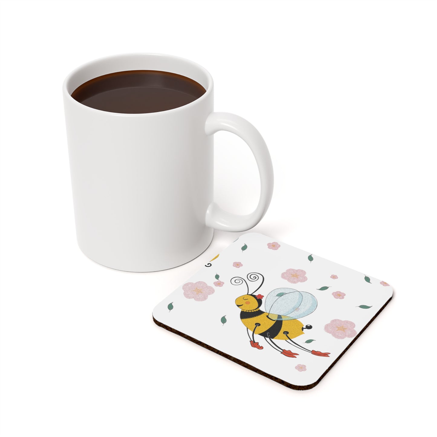 Bee Relaxed Cork Back Coaster