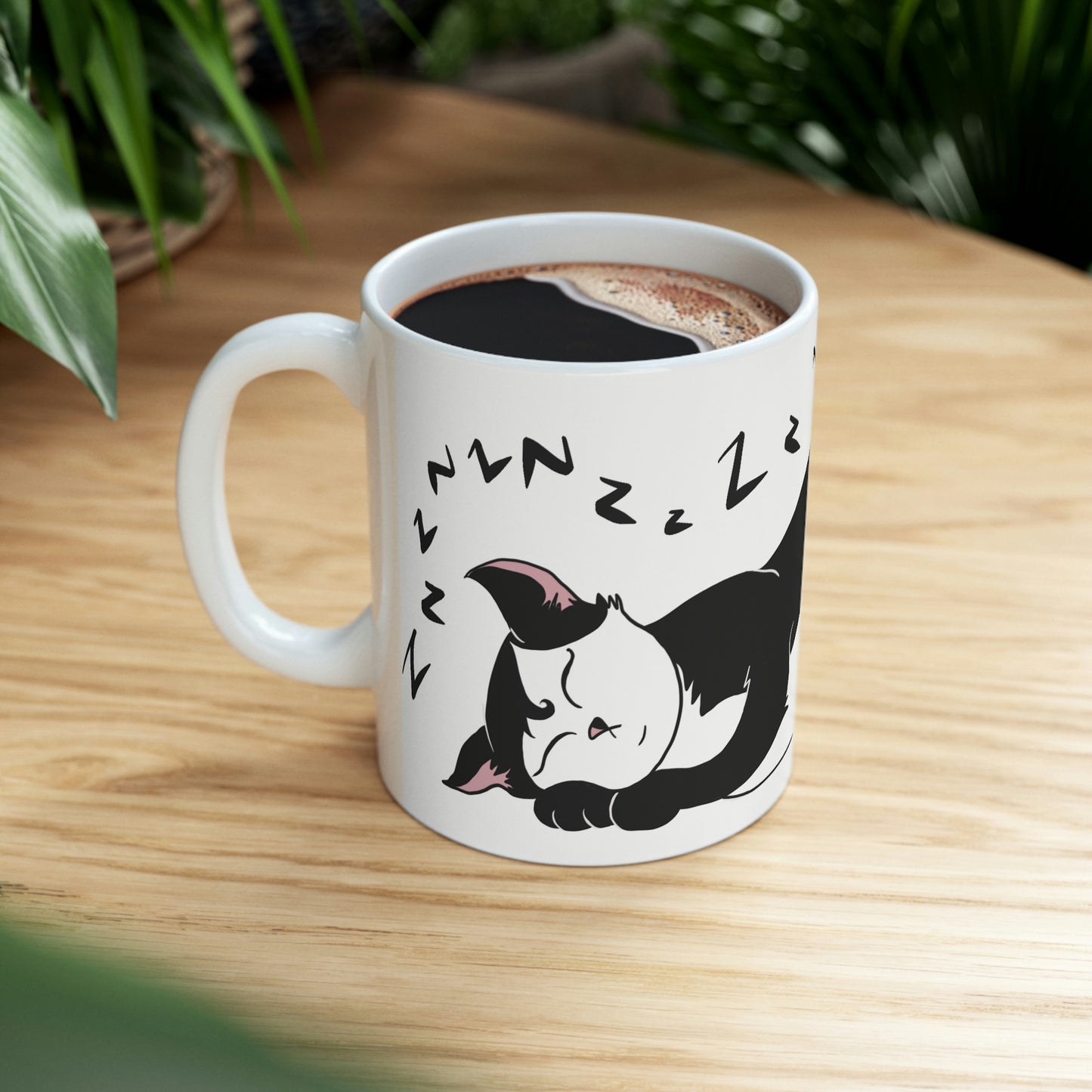 Snoozing cat Ceramic Mug 11oz