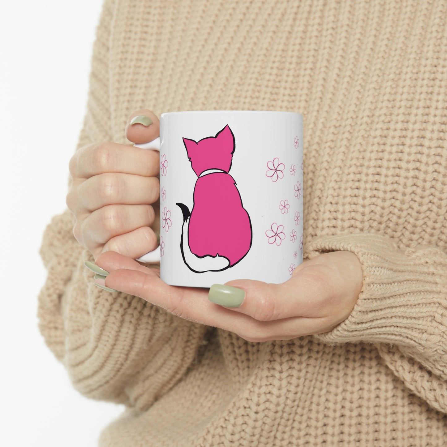 Kitty in Pink Ceramic Mug 11oz