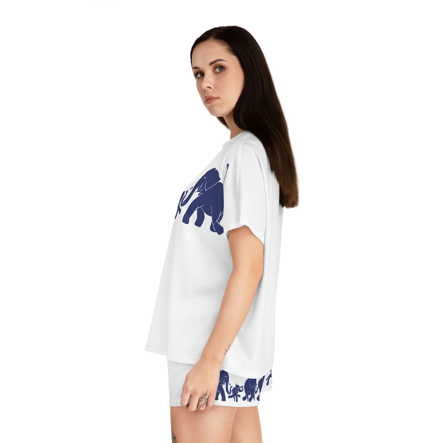 Elephant train Short Pajama Set