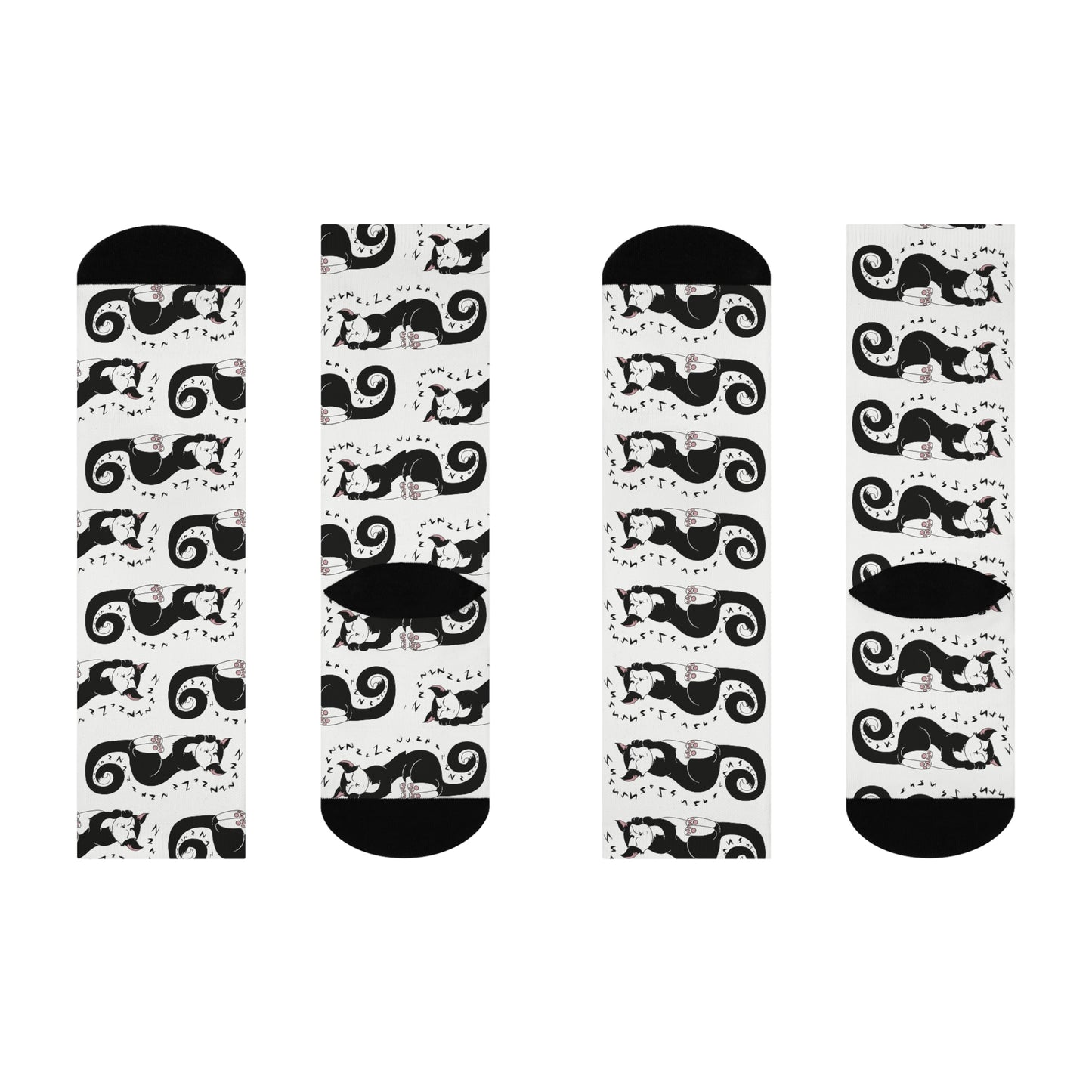 Snoozing cat Cushioned Crew Socks