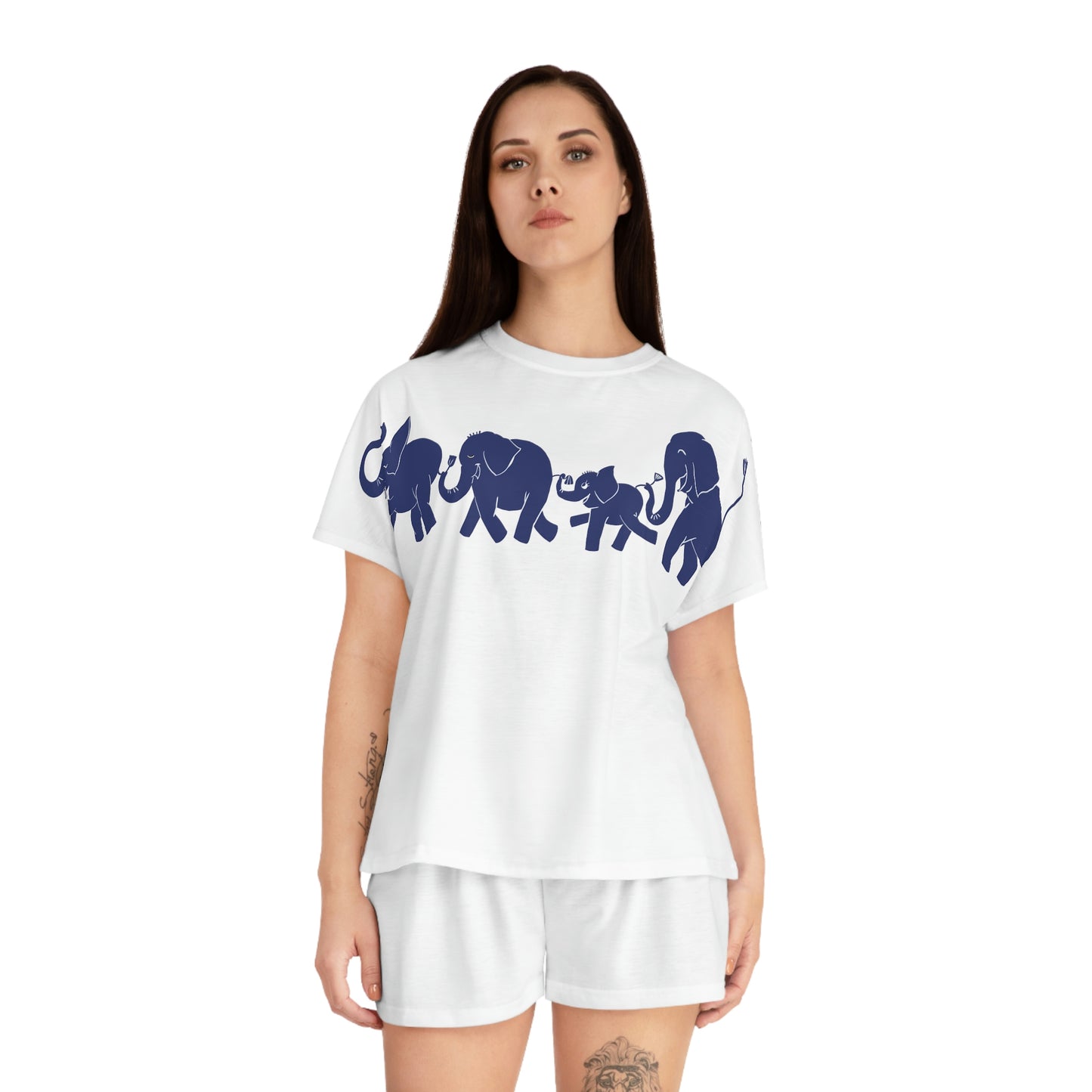 Elephant train Short Pajama Set