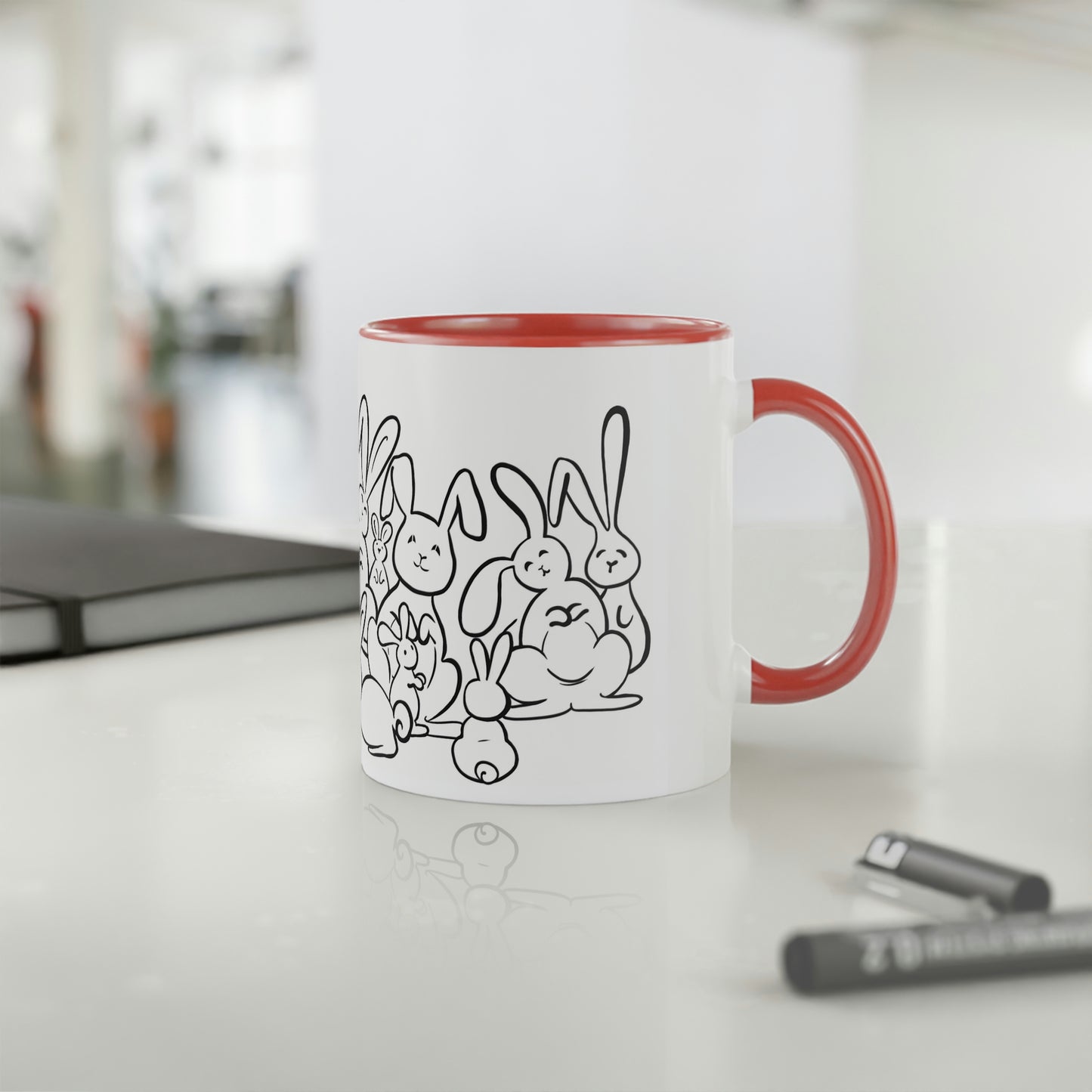 Bunch of bunnies White Accent Mug, 11oz