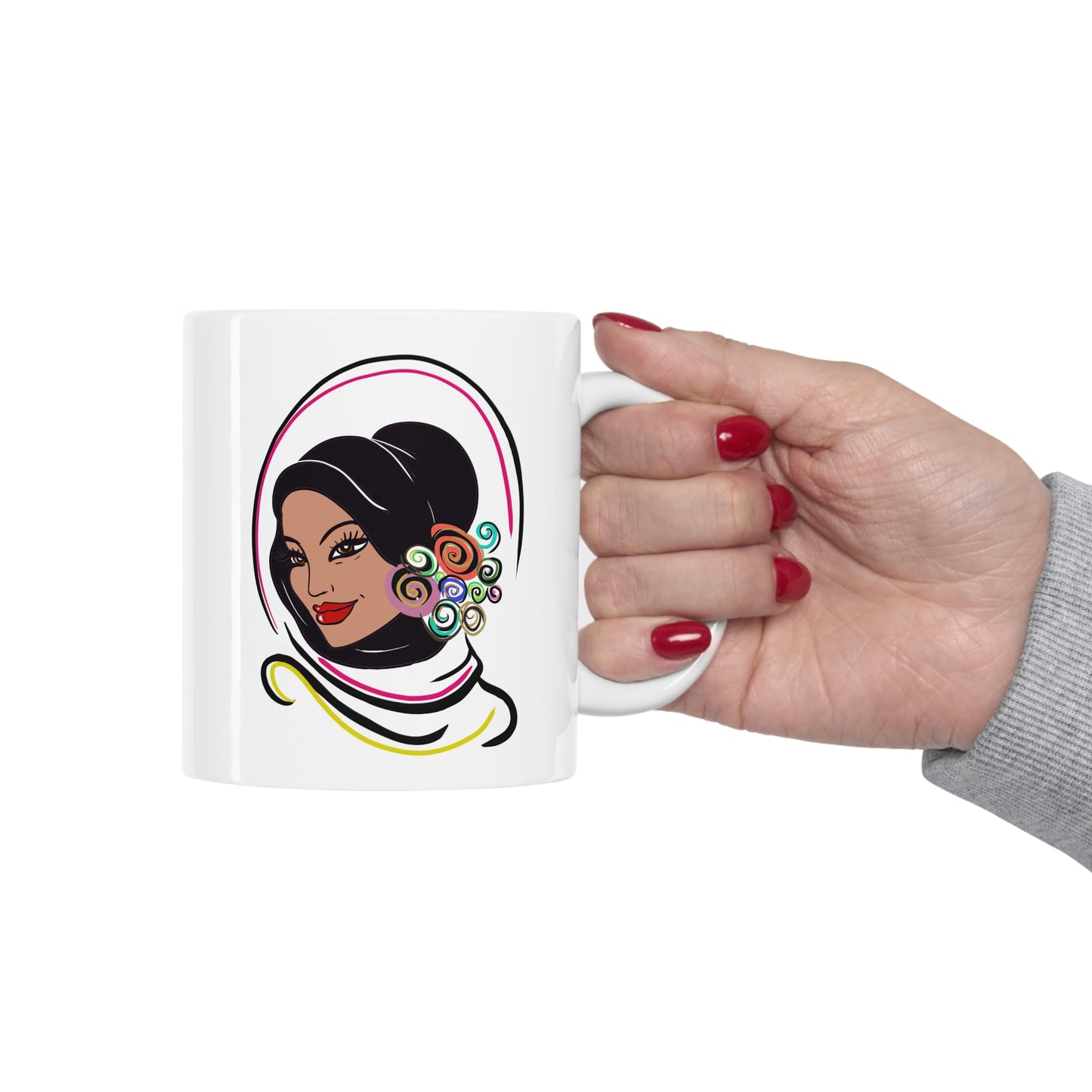 Girl with scarf Ceramic Mug 11oz