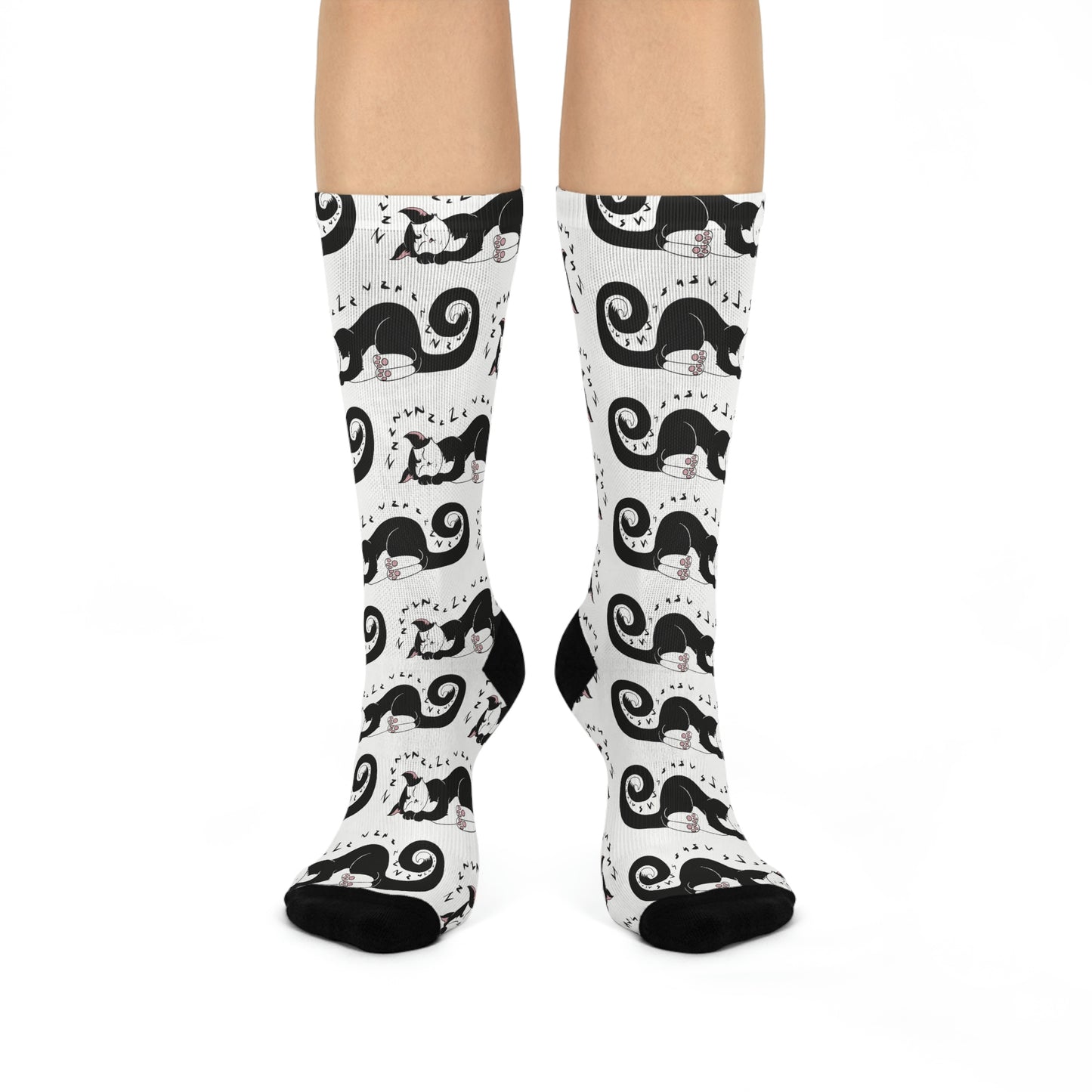 Snoozing cat Cushioned Crew Socks