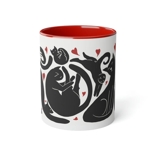 Bunch of kitties White Accent Mug, 11oz