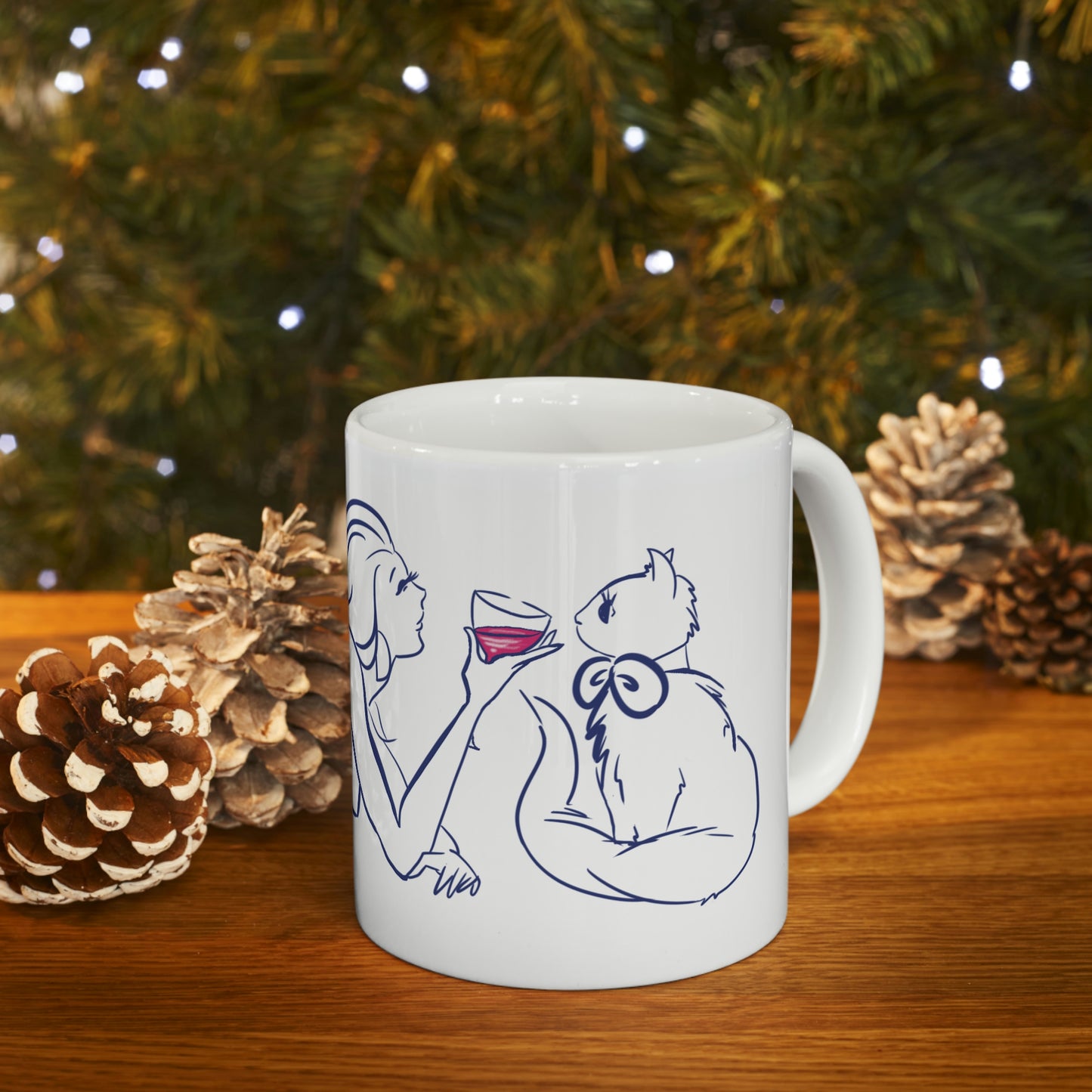 Girl & Cat Ceramic Mug 11oz