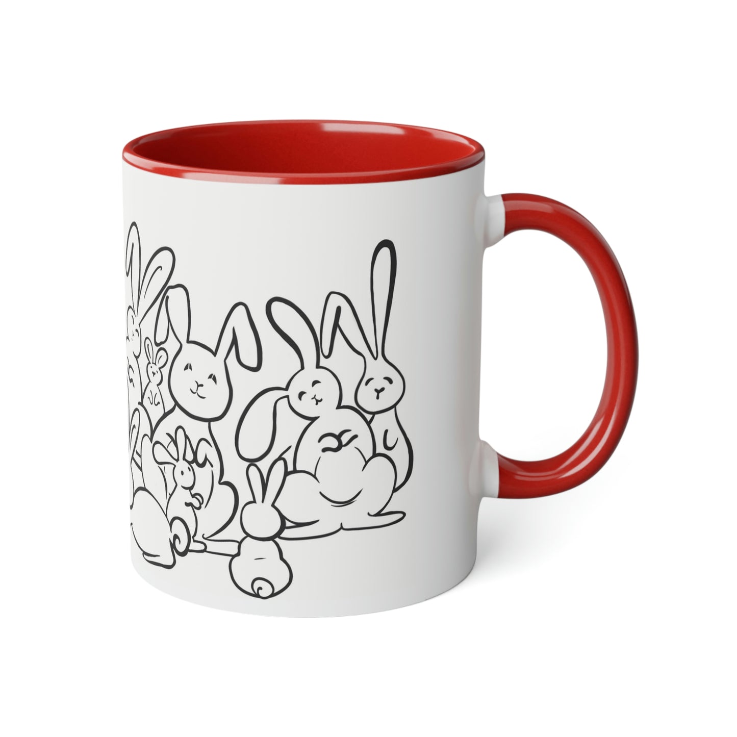 Bunch of bunnies White Accent Mug, 11oz