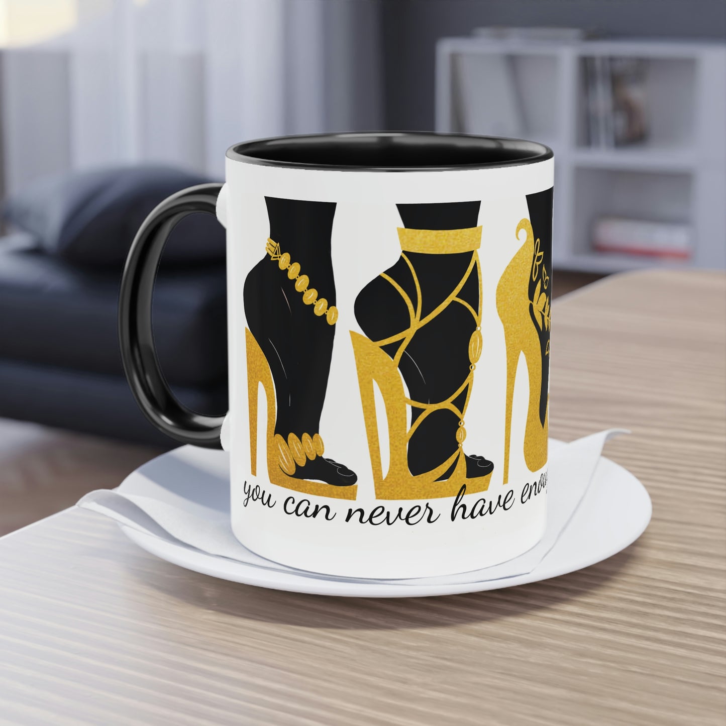 High on heels - Two-Tone Coffee Mug, 11oz