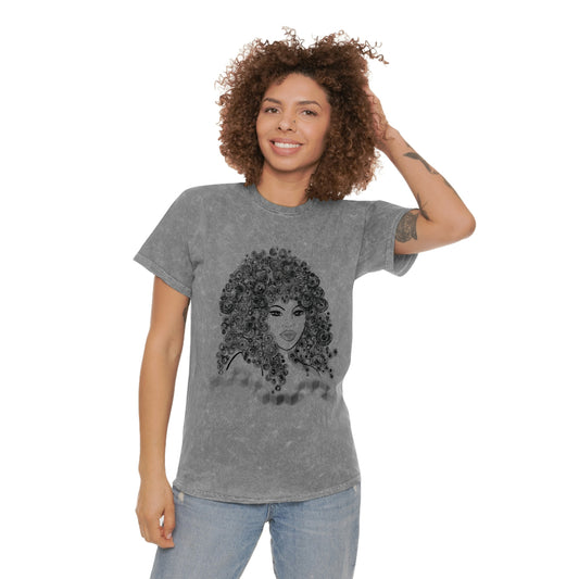 Girl with curls Mineral Wash T-Shirt