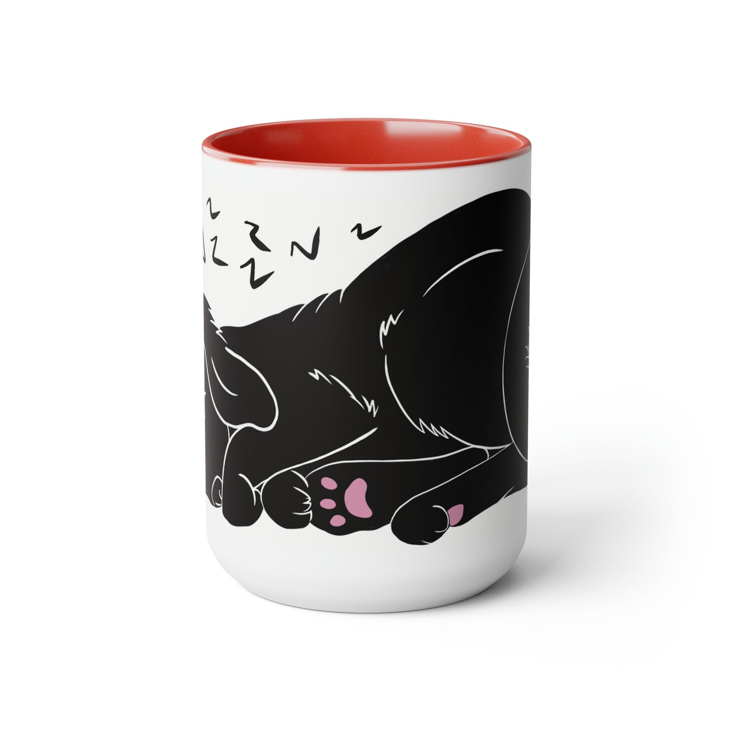 Snoozing puppy Two-Tone Coffee Mugs, 15oz