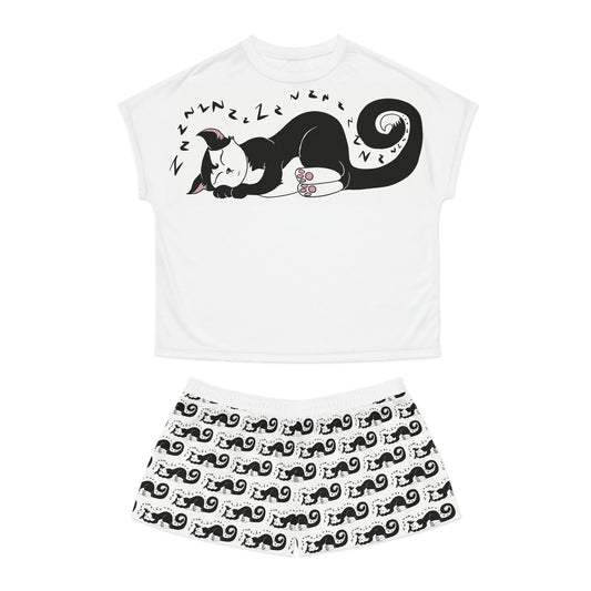 Snoozing Cat Short Pajama Set