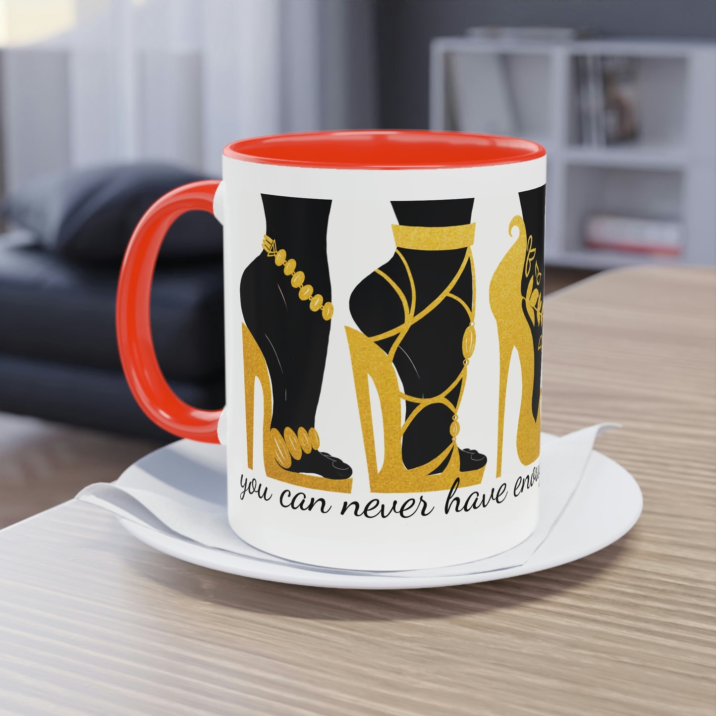 High on heels - Two-Tone Coffee Mug, 11oz