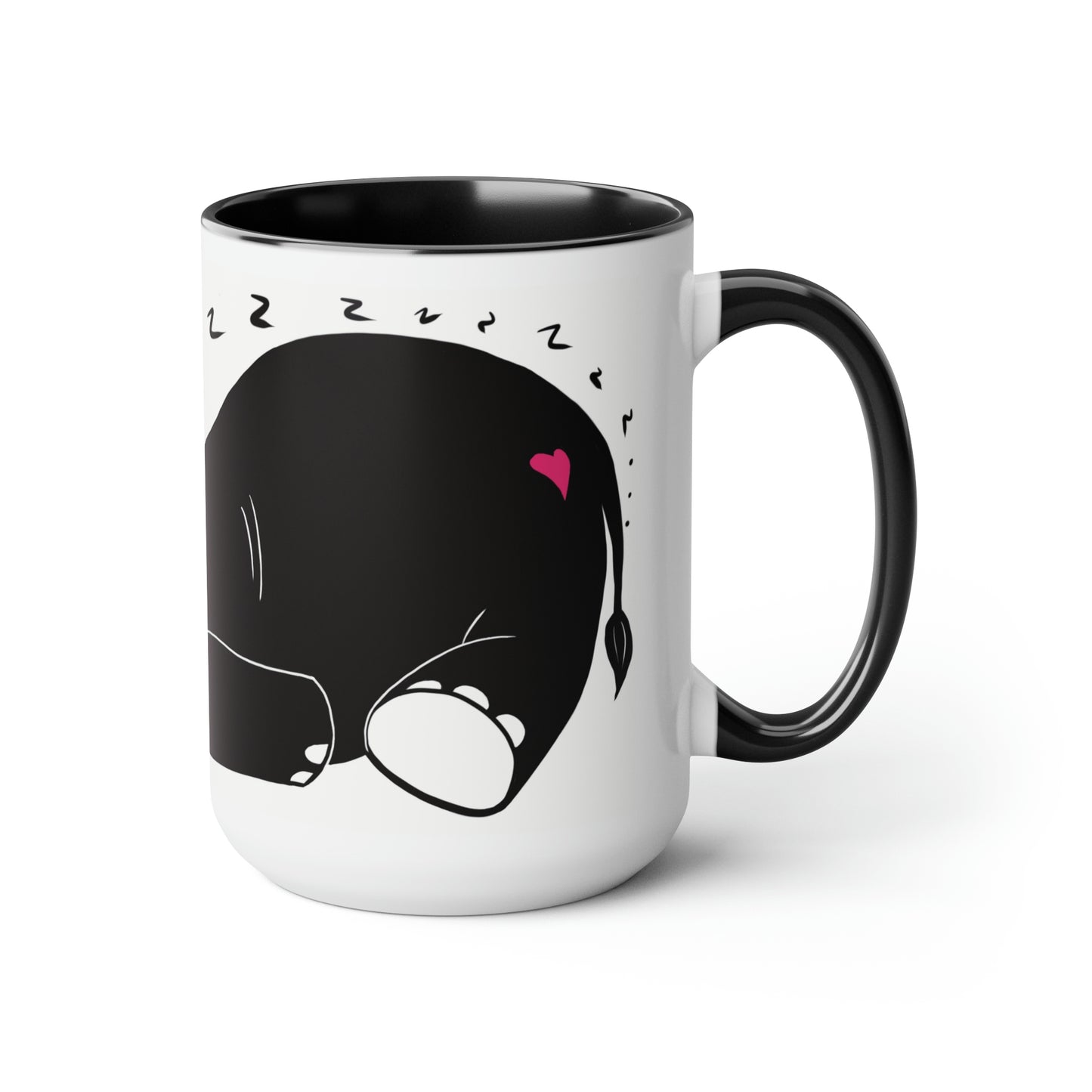 Snoozing elephant Two-Tone Coffee Mugs, 15oz