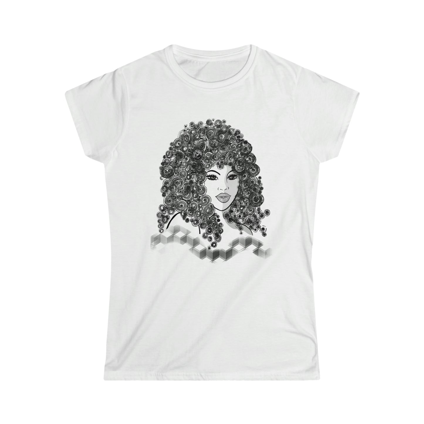 Girl with curls Women's Softstyle Tee