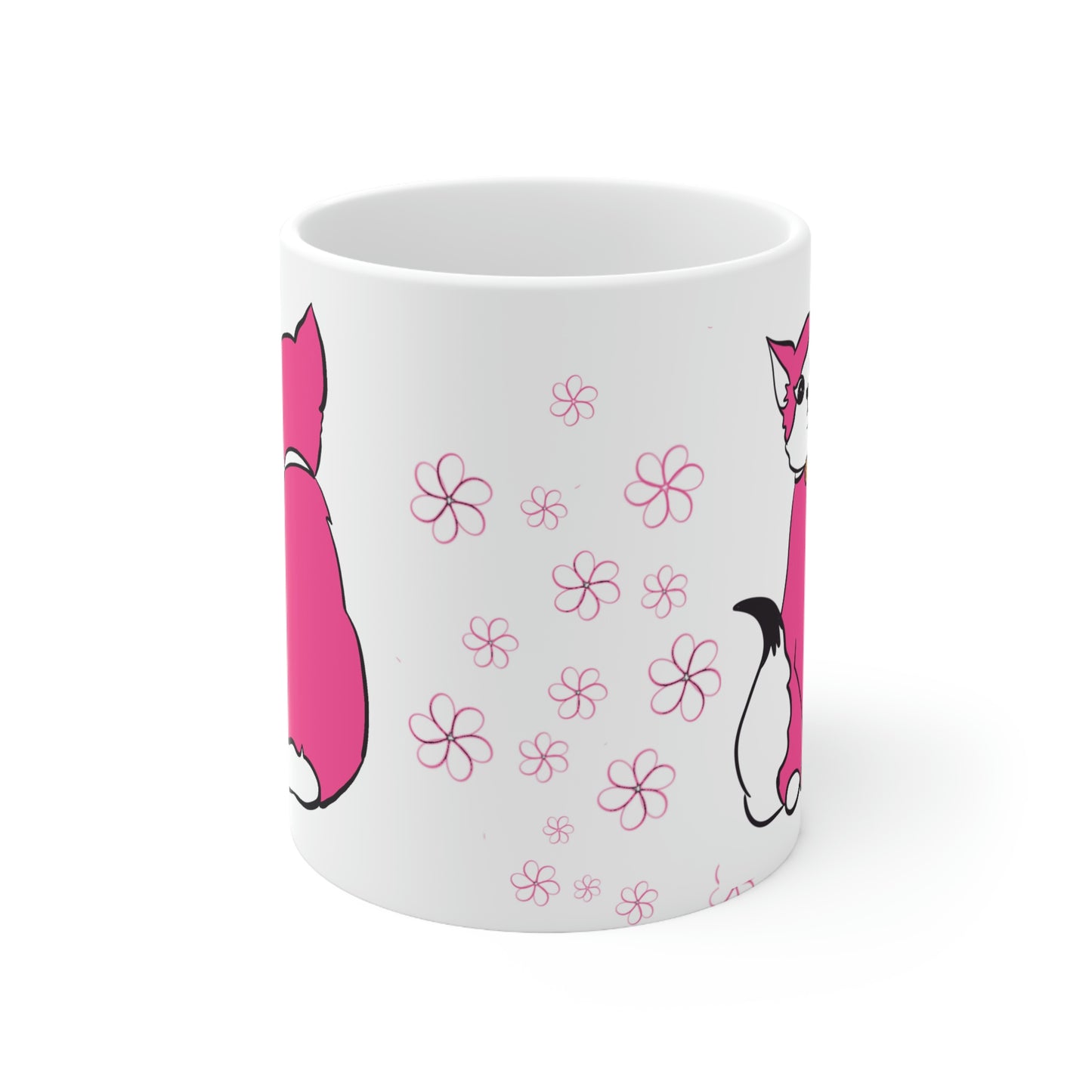 Kitty in Pink Ceramic Mug 11oz