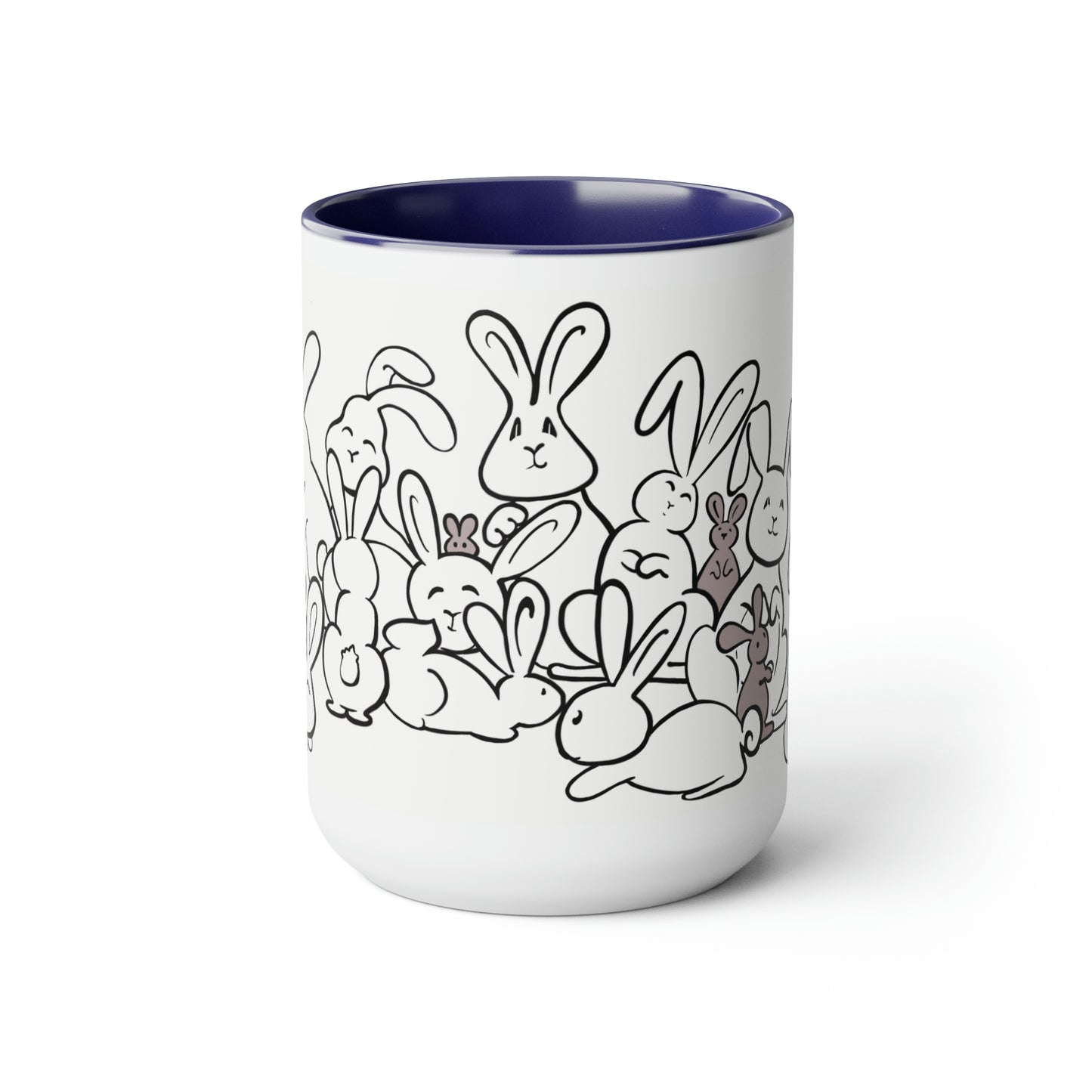 Bunch of bunnies Two-Tone Coffee Mugs, 15oz