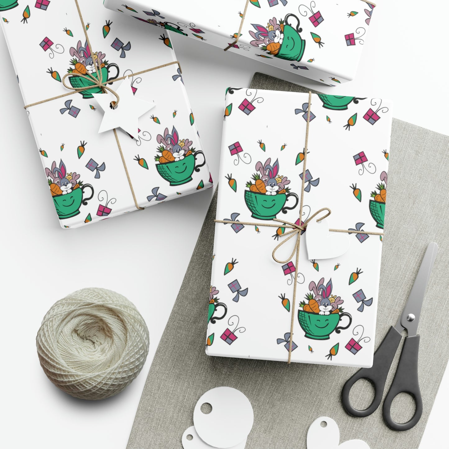 Bunnies in a Cup Gift Wrap Paper