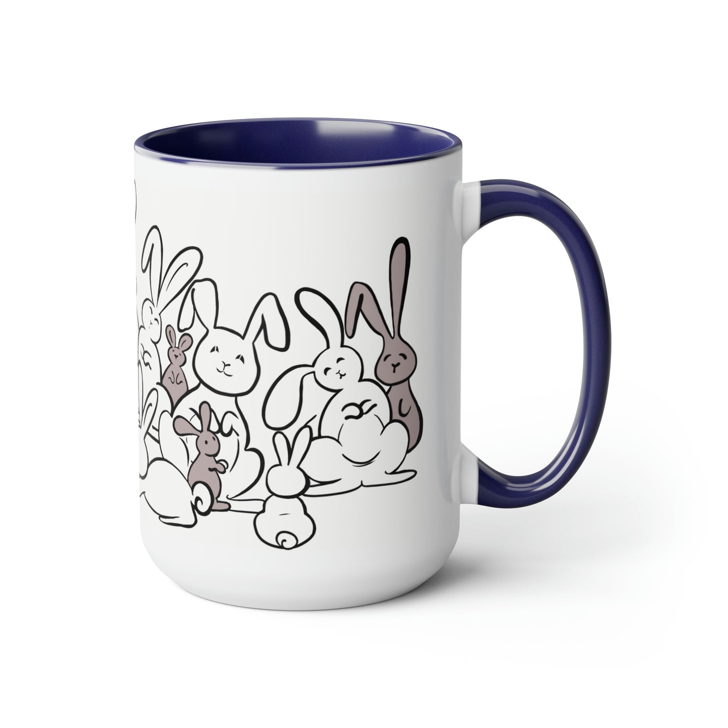 Bunch of bunnies Two-Tone Coffee Mugs, 15oz