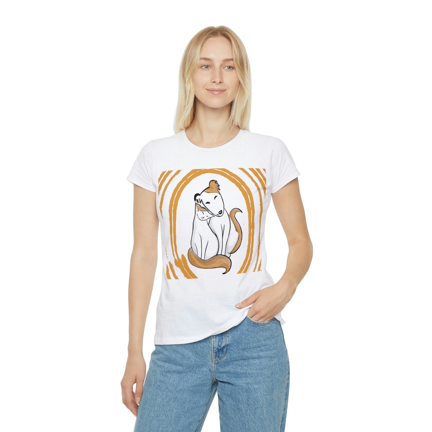 Kitty & Pup Friends Women's Iconic T-Shirt