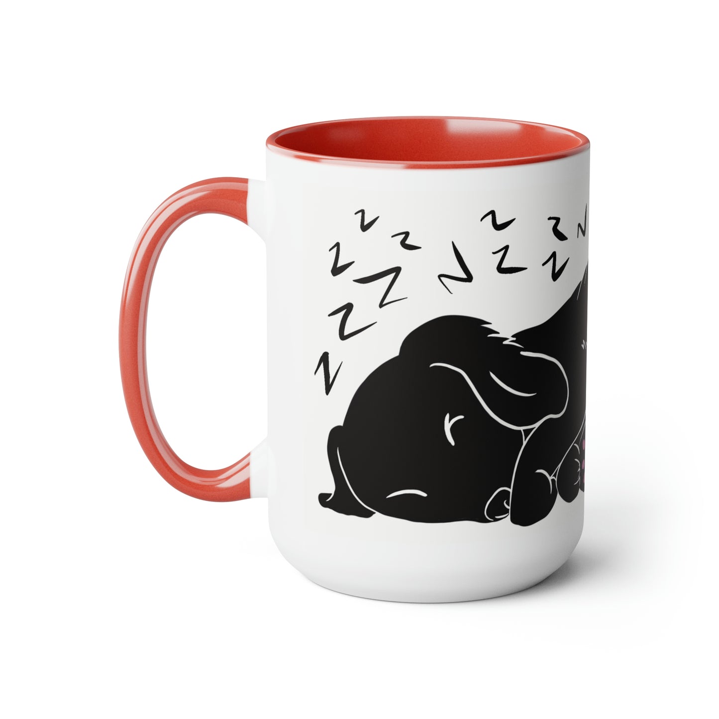 Snoozing puppy Two-Tone Coffee Mugs, 15oz