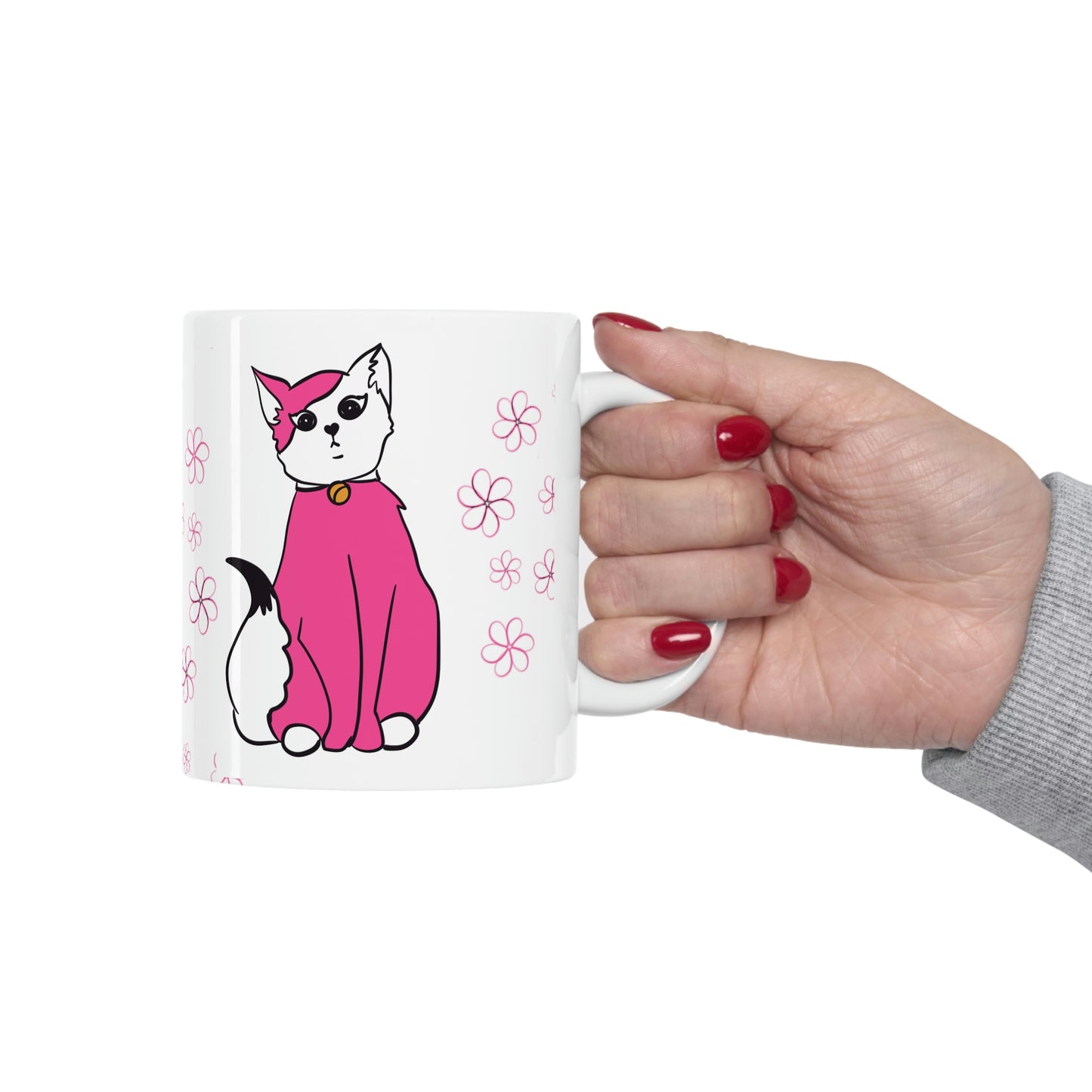 Kitty in Pink Ceramic Mug 11oz