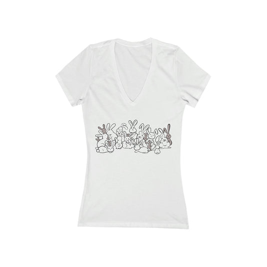 Bunch of bunnies Short Sleeve Deep V-Neck Tee