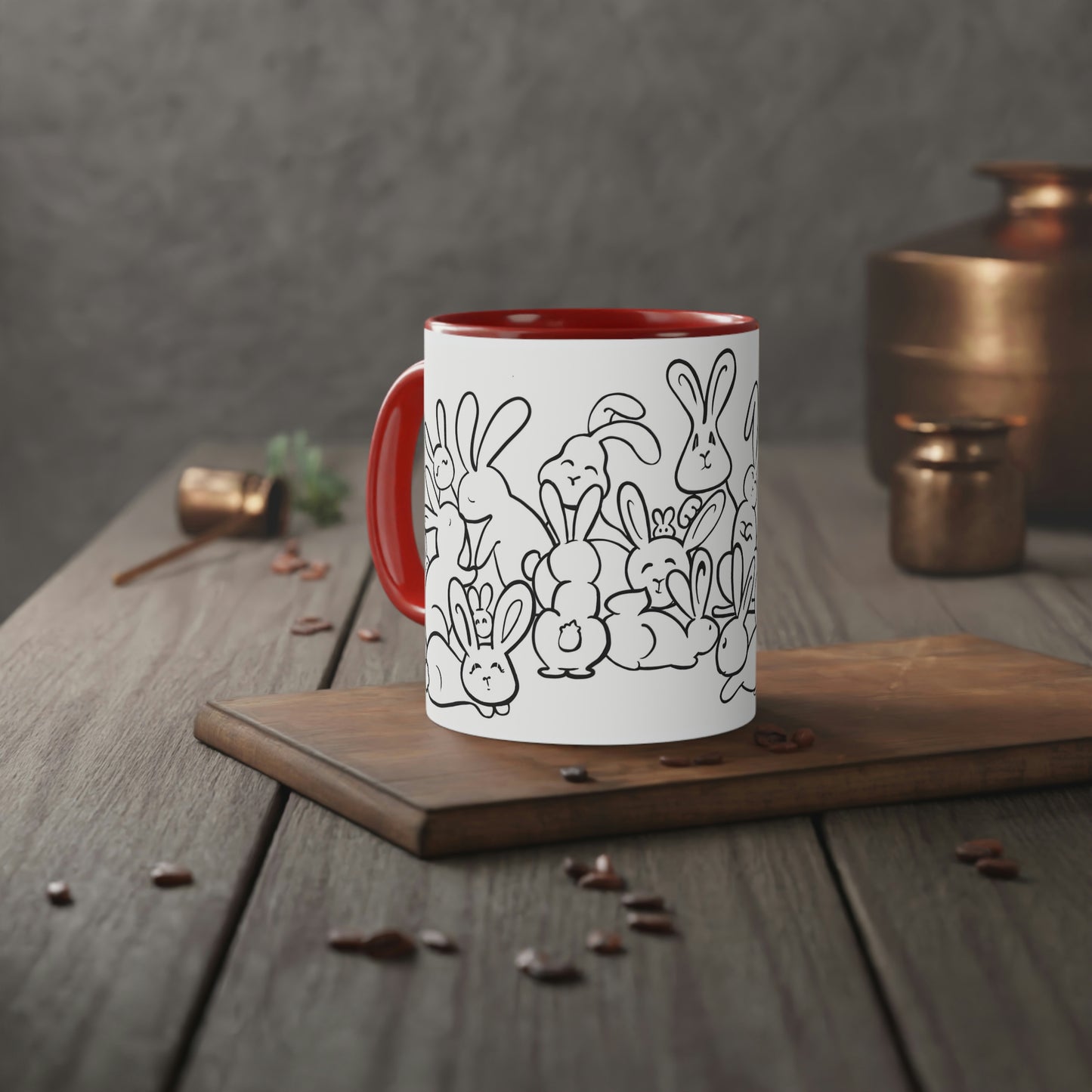 Bunch of bunnies White Accent Mug, 11oz