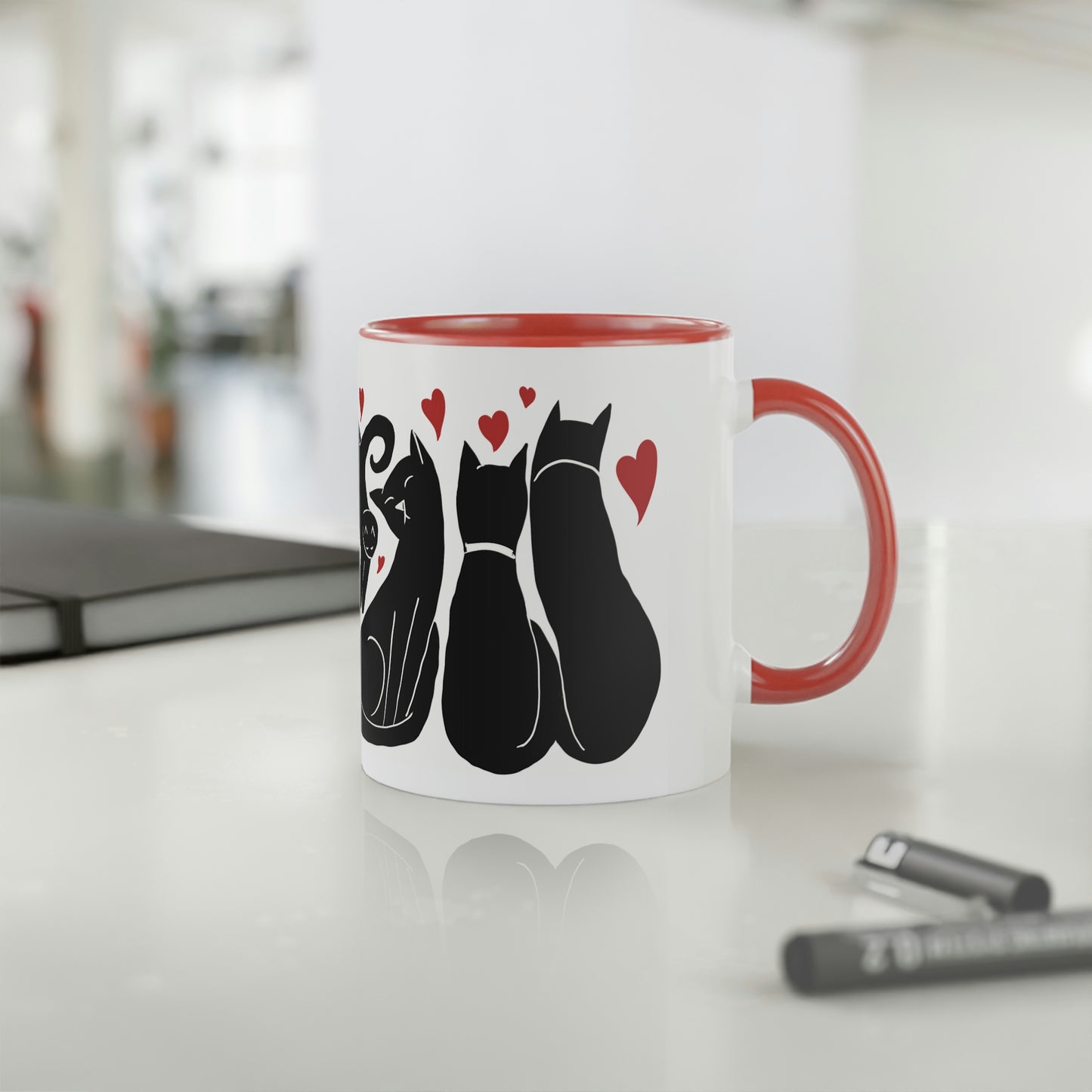 Bunch of kitties White Accent Mug, 11oz