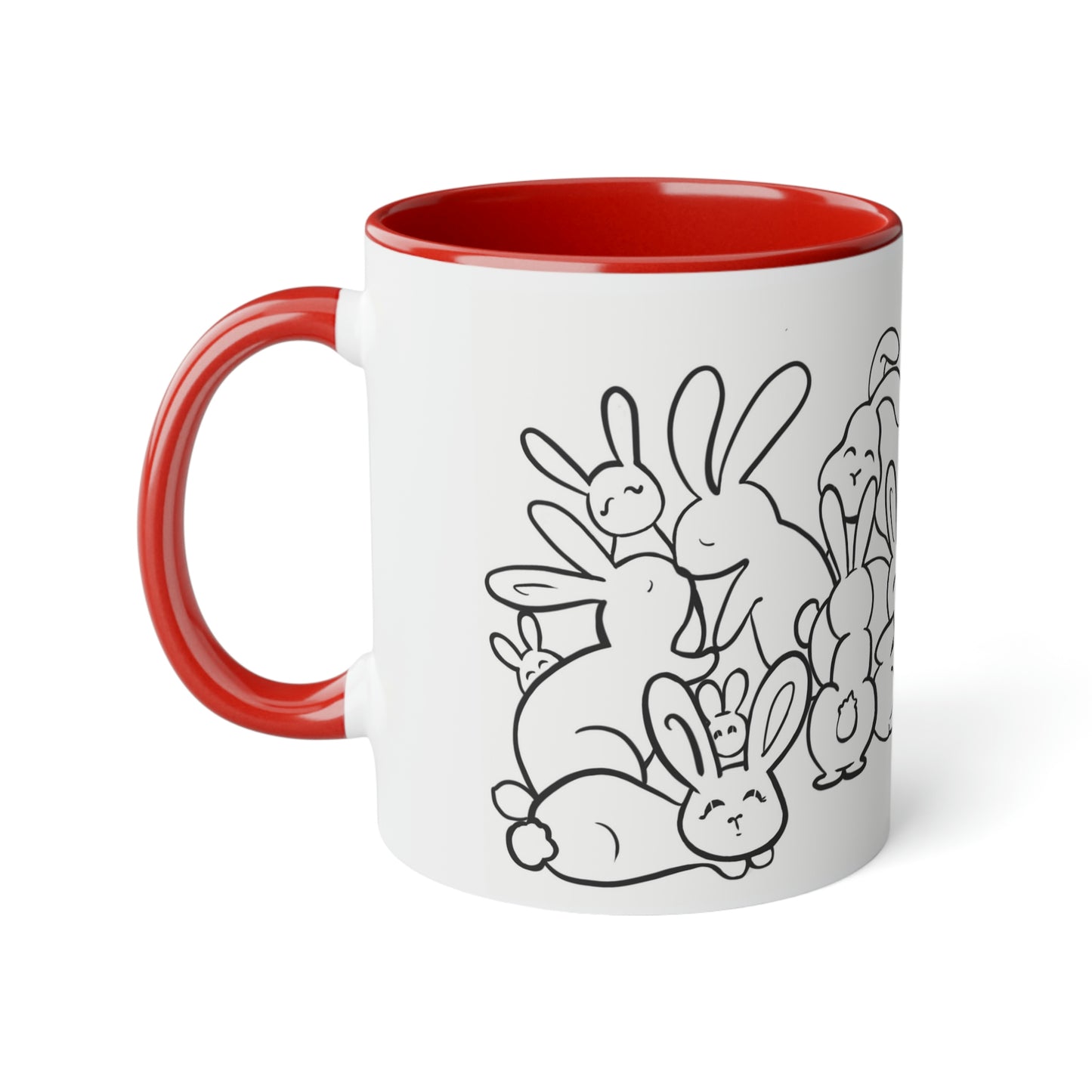 Bunch of bunnies White Accent Mug, 11oz