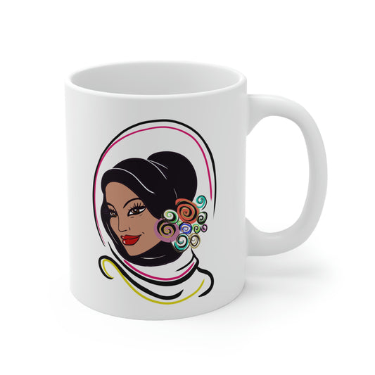 Girl with scarf Ceramic Mug 11oz