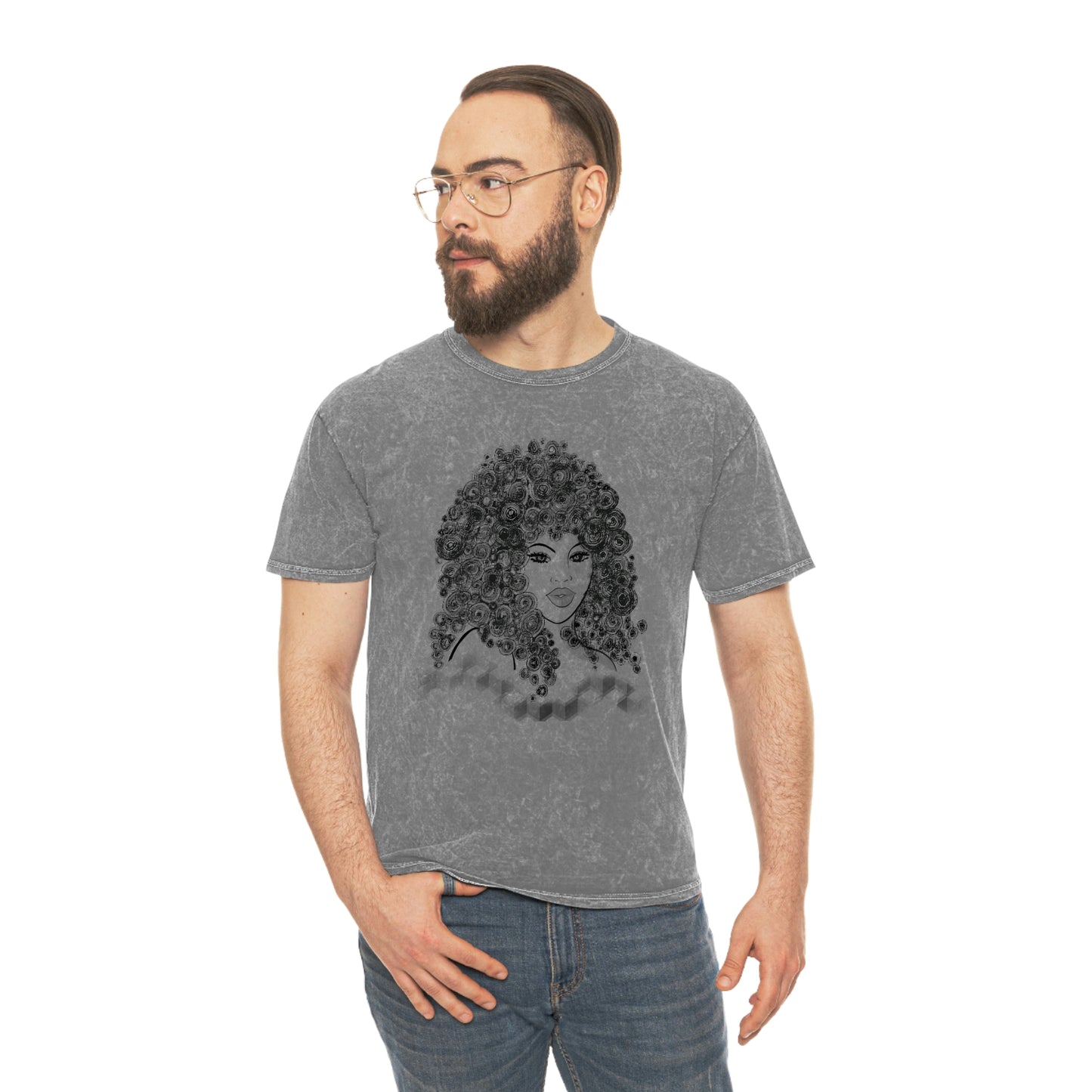 Girl with curls Mineral Wash T-Shirt