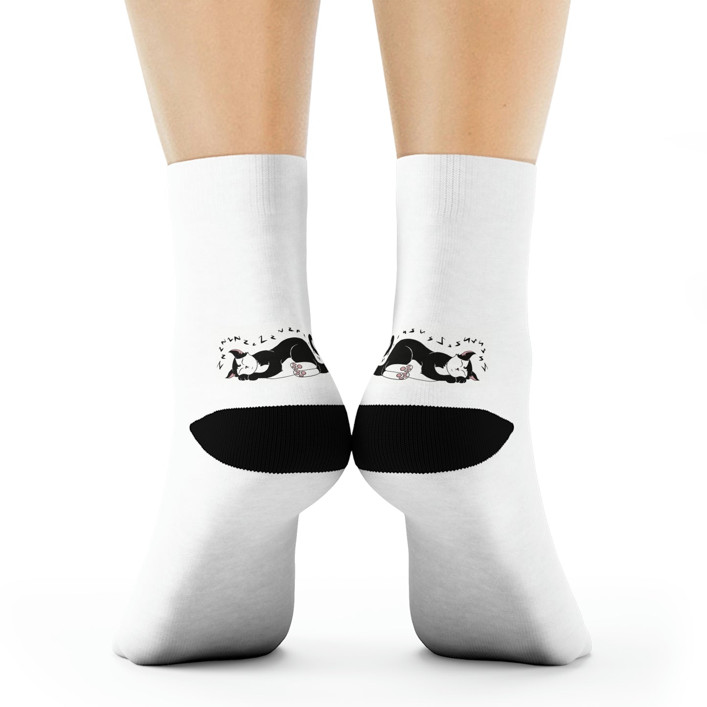 Snoozing cat Crew Socks