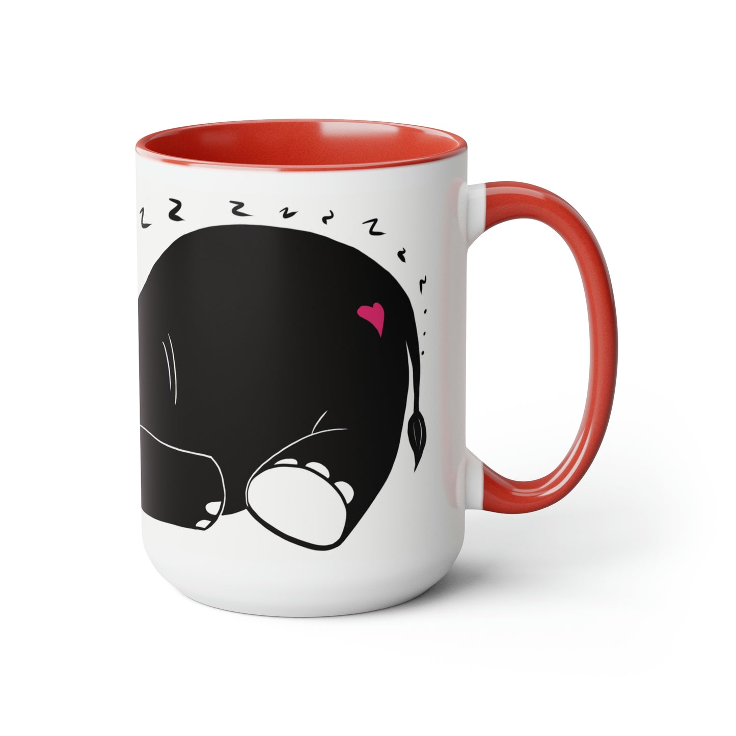 Snoozing elephant Two-Tone Coffee Mugs, 15oz