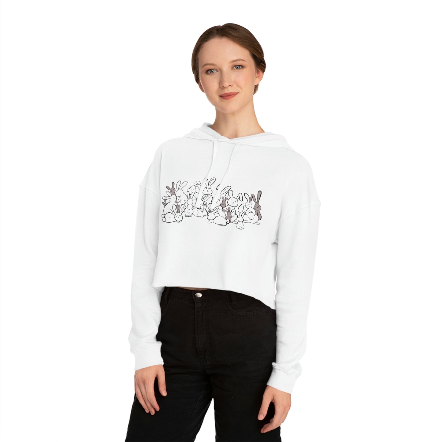 Bunch of bunnies Cropped Hooded Sweatshirt