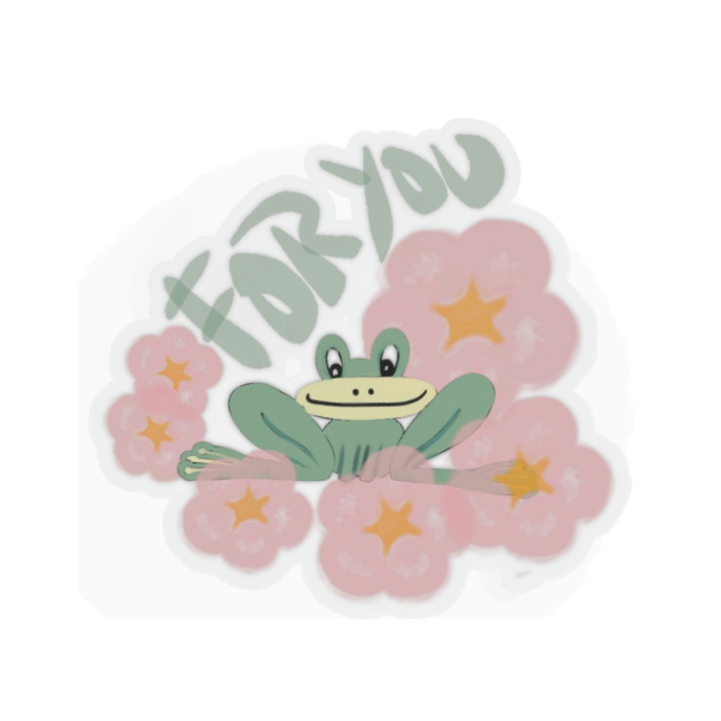 Flower Frog Kiss-Cut Sticker