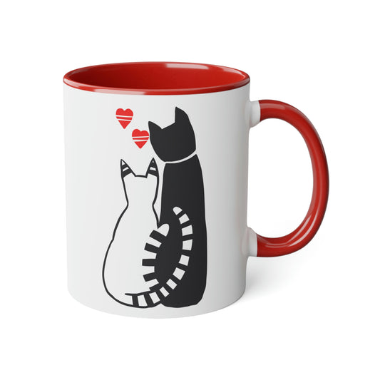 Cats in love White Accent Mug, 11oz