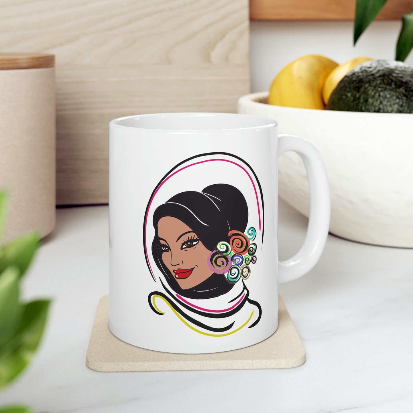 Girl with scarf Ceramic Mug 11oz