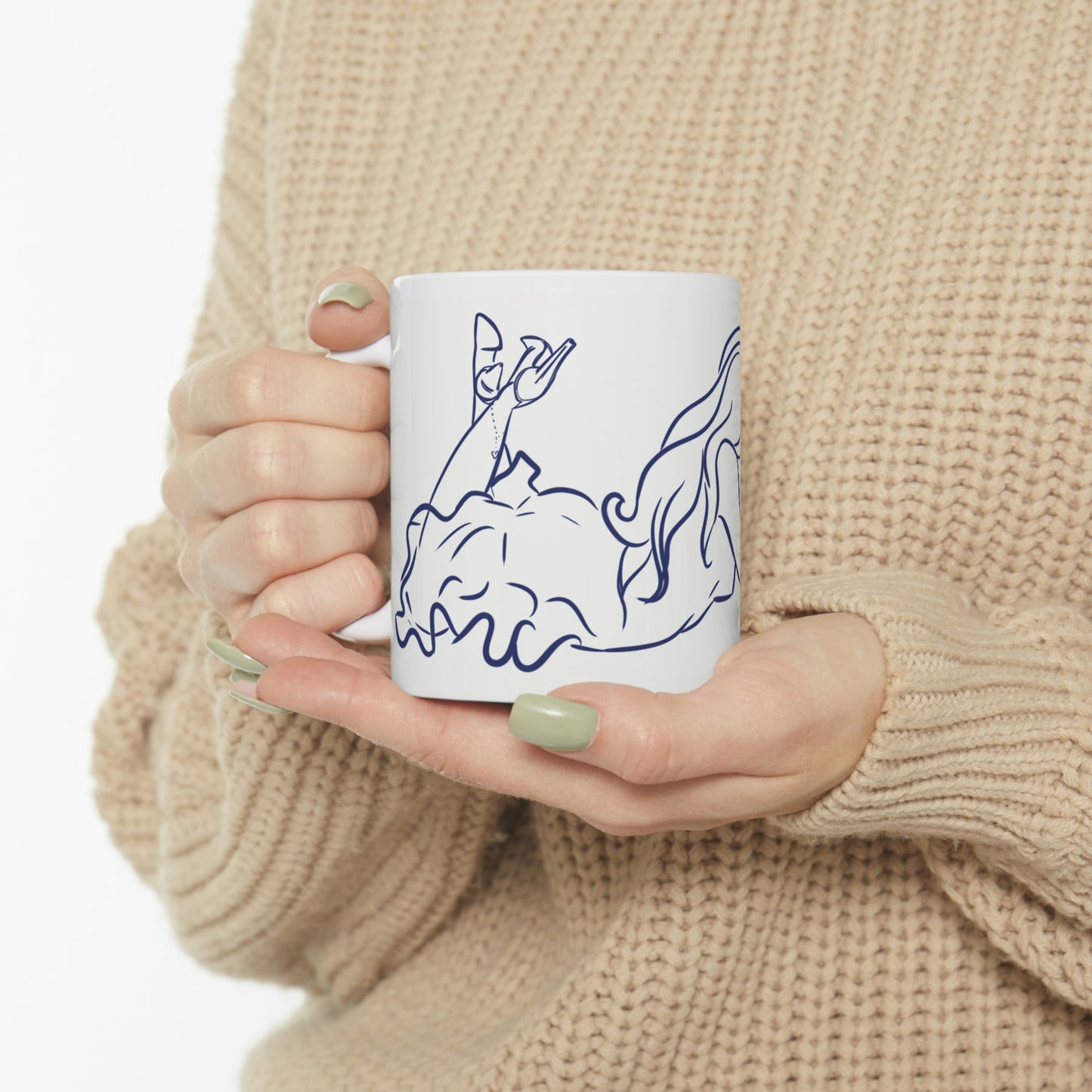 Girl & Cat Ceramic Mug 11oz