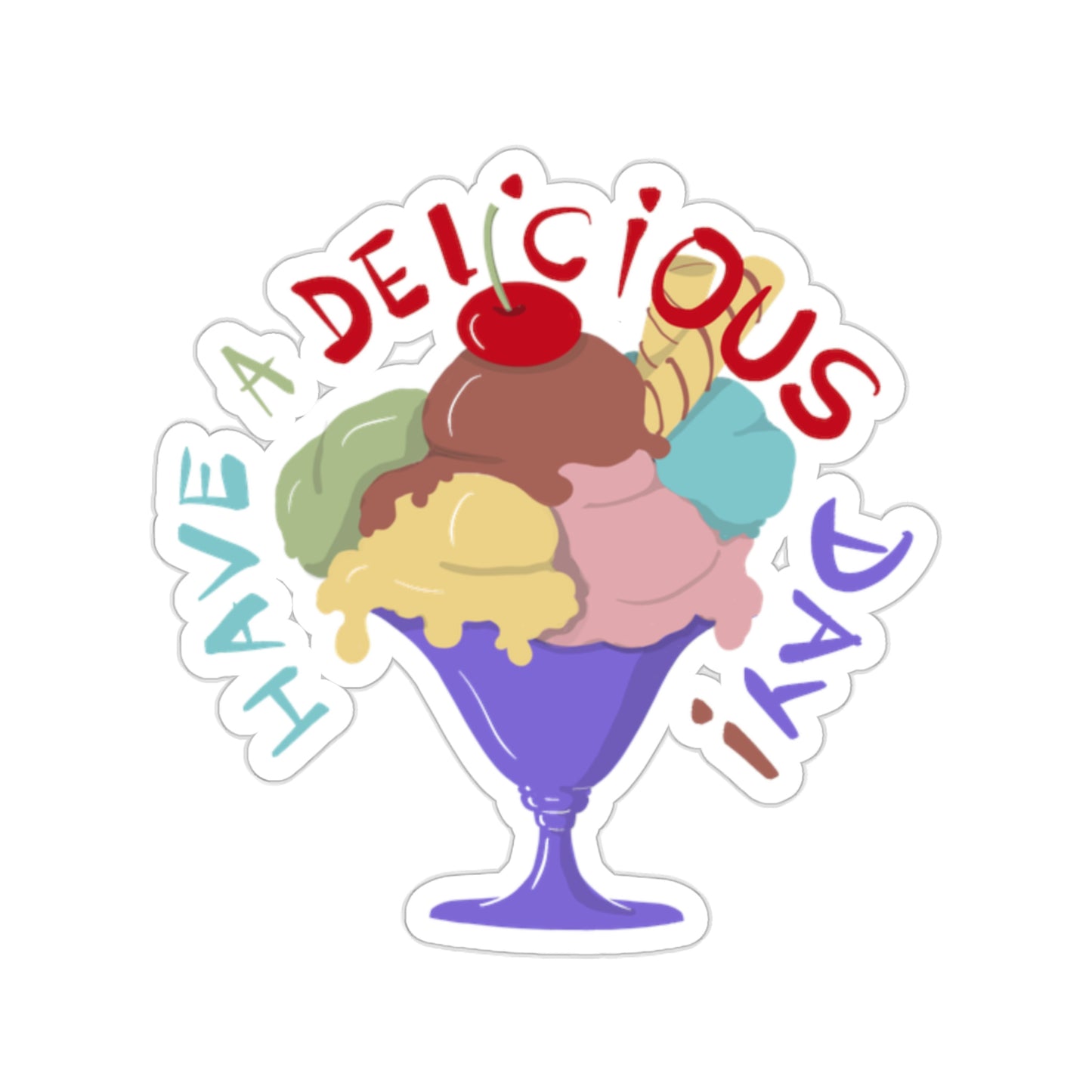 Yummy Sundae Kiss-Cut Sticker