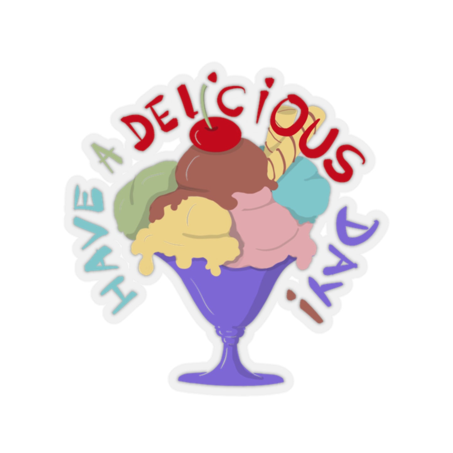 Yummy Sundae Kiss-Cut Sticker