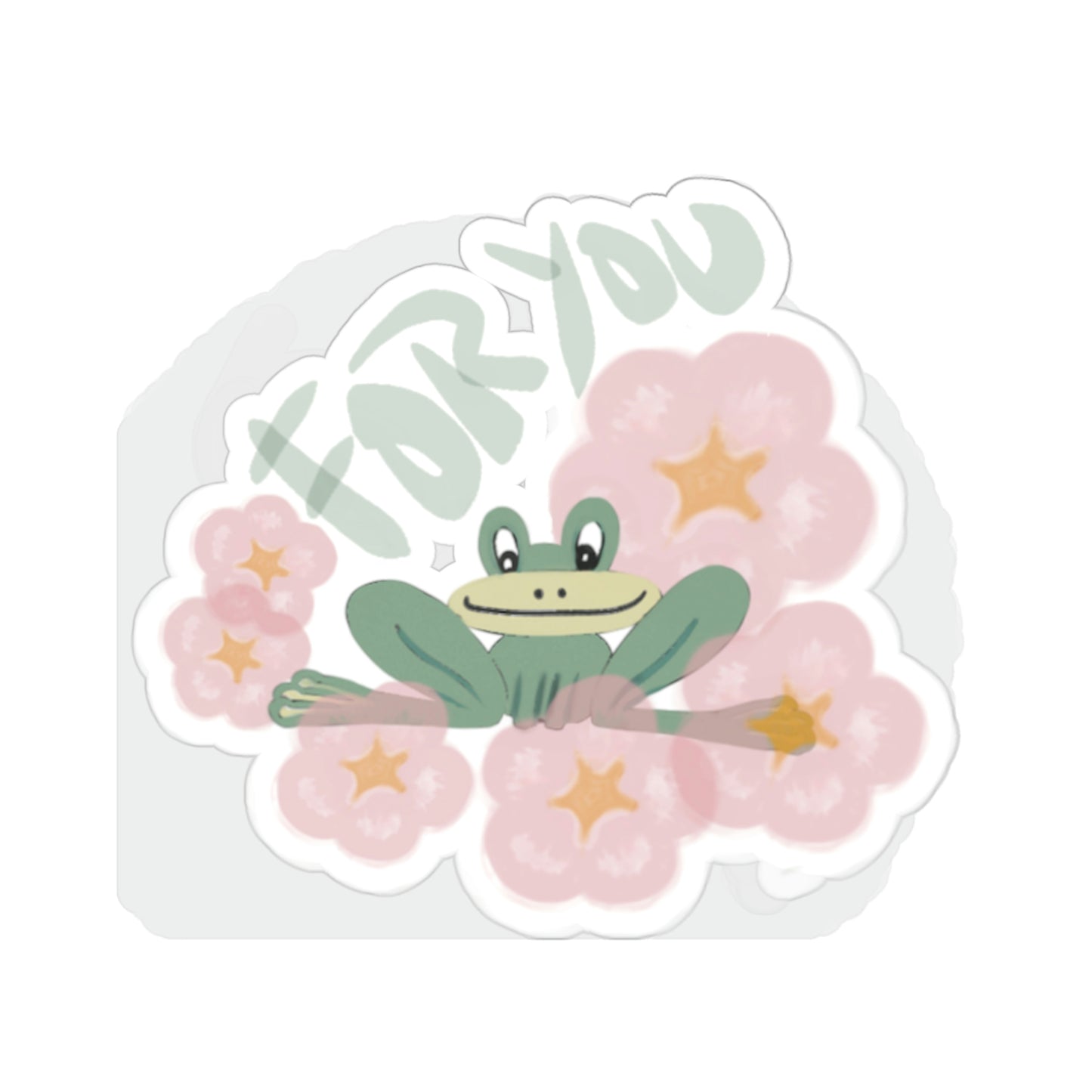 Flower Frog Kiss-Cut Sticker